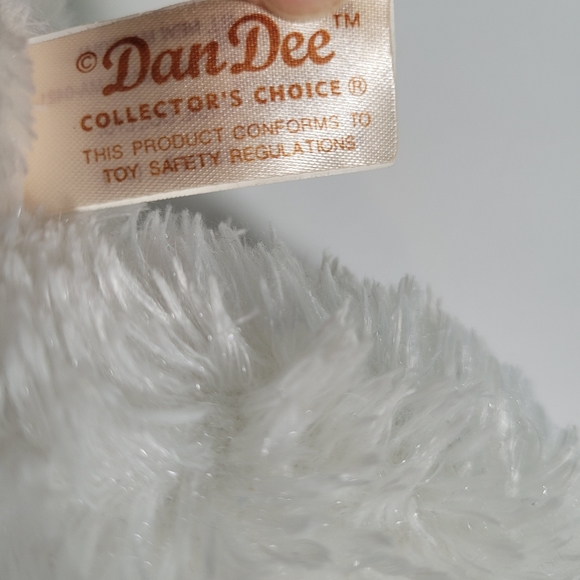 Dan Dee Collector's Choice White Easter Bunny Rabbit Green Sweater Pink Rose 12" - Picture 5 of 8